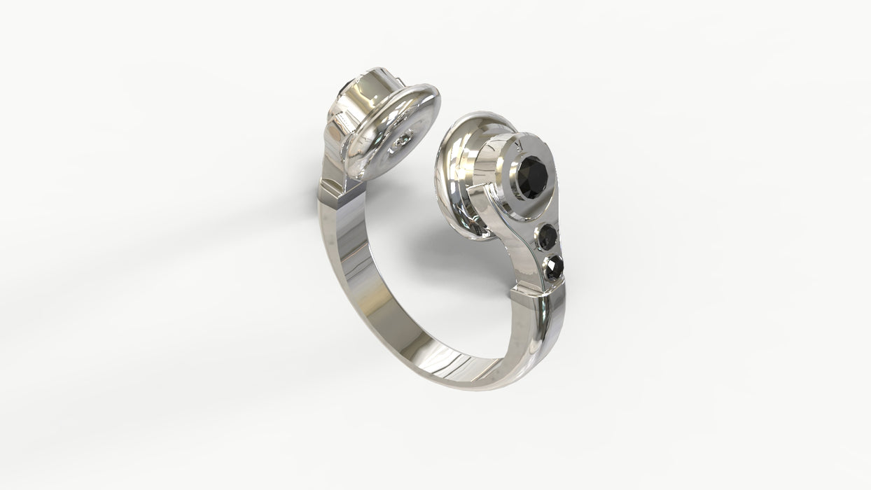 Bague HEADPHONE Femme (or blanc)