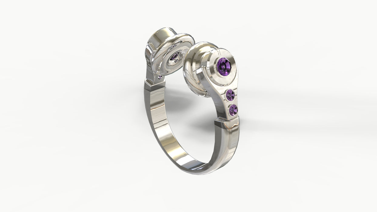Bague HEADPHONE Femme (or blanc)