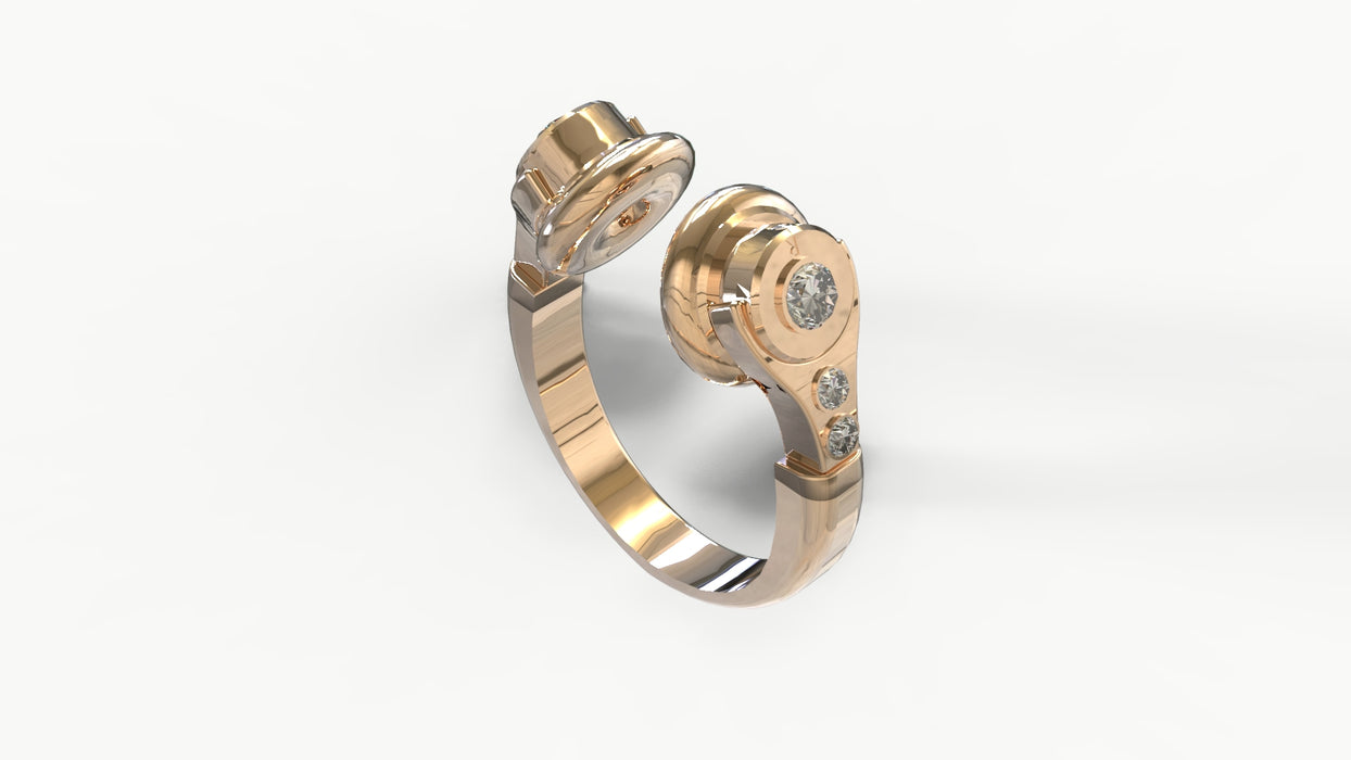 Bague HEADPHONE Femme (or rose)